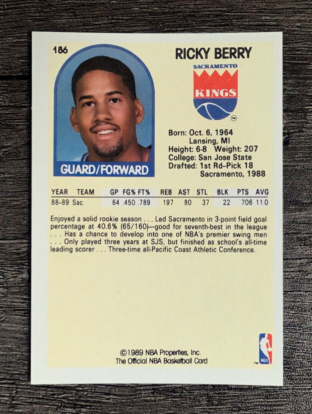 1989-90 Hoops #186 Ricky Berry SP