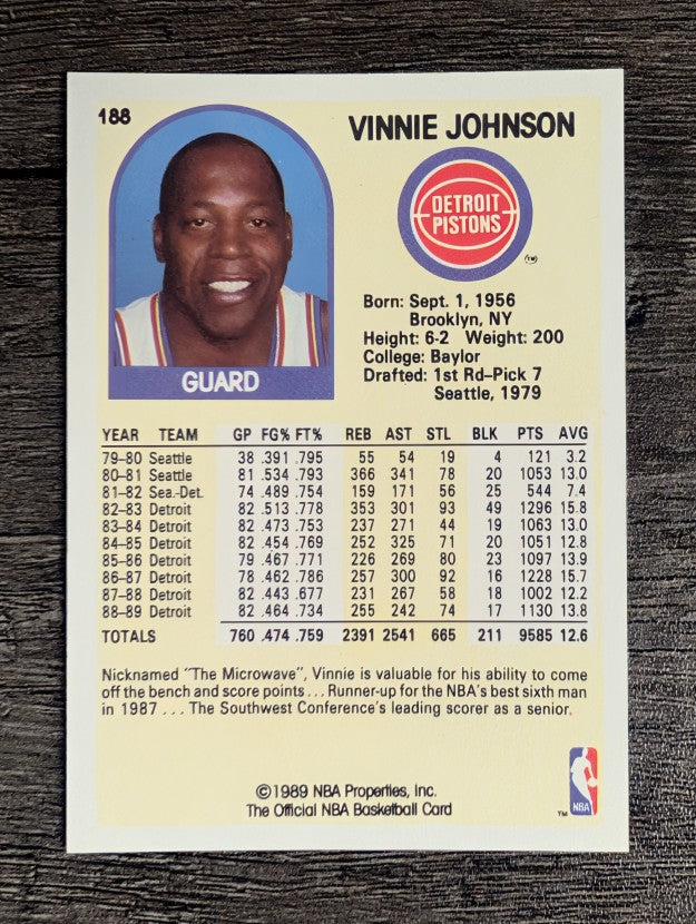 1989-90 Hoops #188 Vinnie Johnson