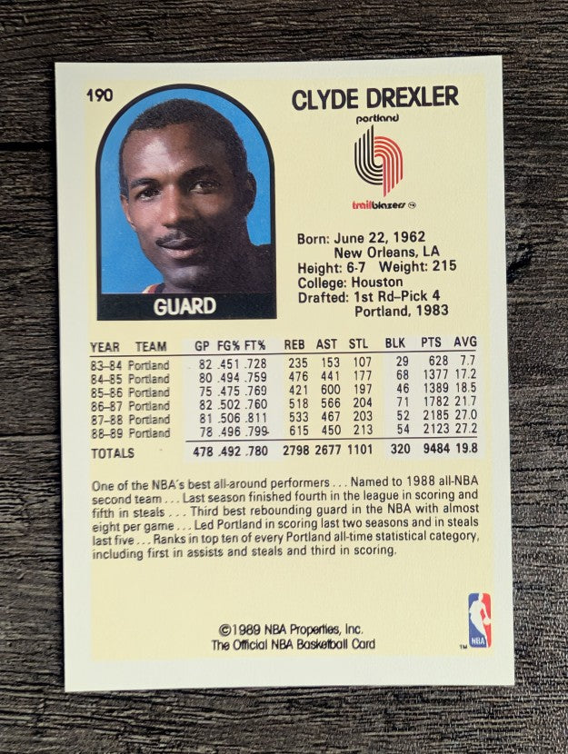 1989-90 Hoops #190 Clyde Drexler