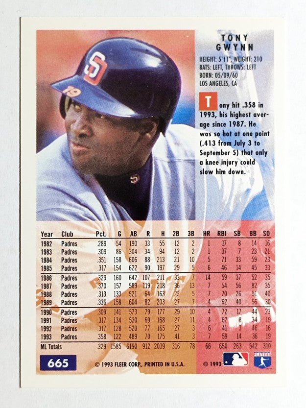 1994 Fleer #665 Tony Gwynn
