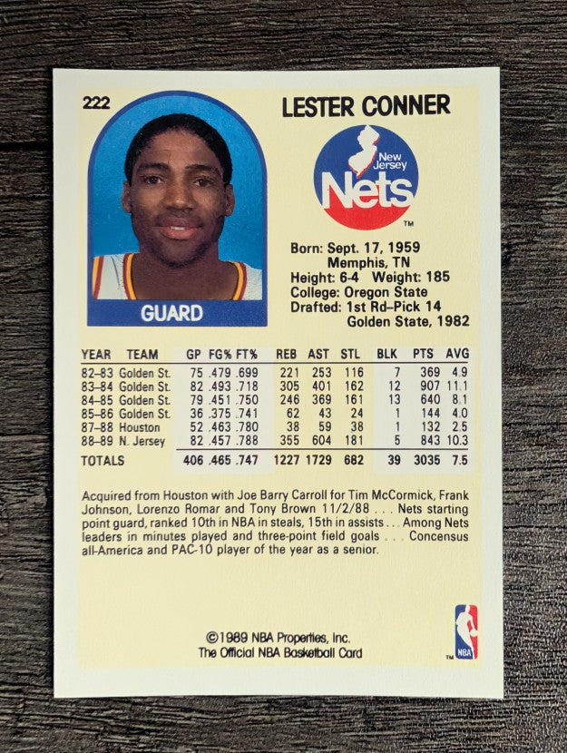 1989-90 Hoops #222 Lester Conner
