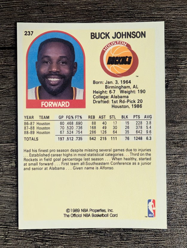 1989-90 Hoops #237 Buck Johnson RC