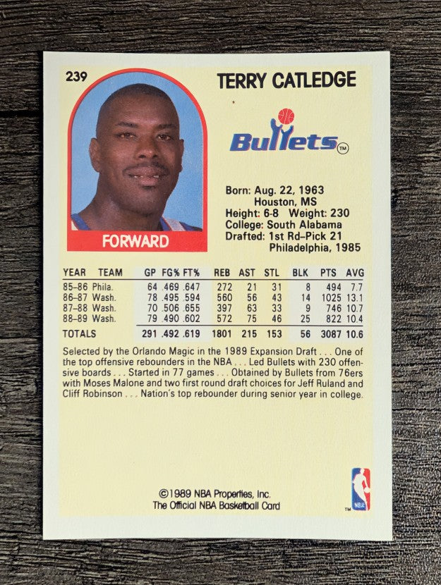 1989-90 Hoops #239 Terry Catledge SP