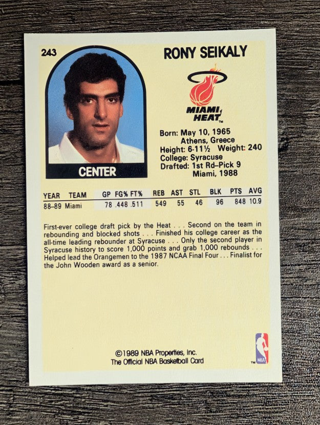 1989-90 Hoops #243 Rony Seikaly RC