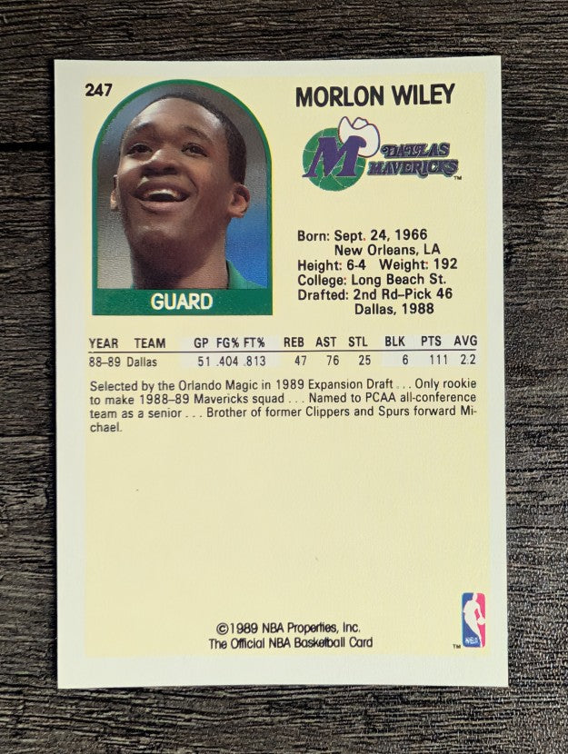 1989-90 Hoops #247 Morlon Wiley SP RC