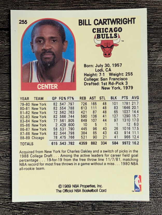 1989-90 Hoops #255 Bill Cartwright