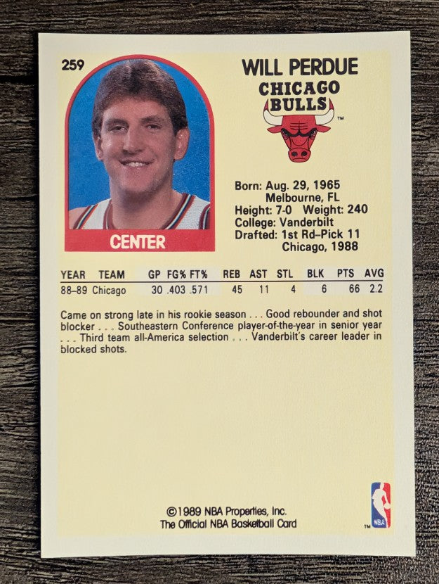 1989-90 Hoops #259 Will Perdue RC