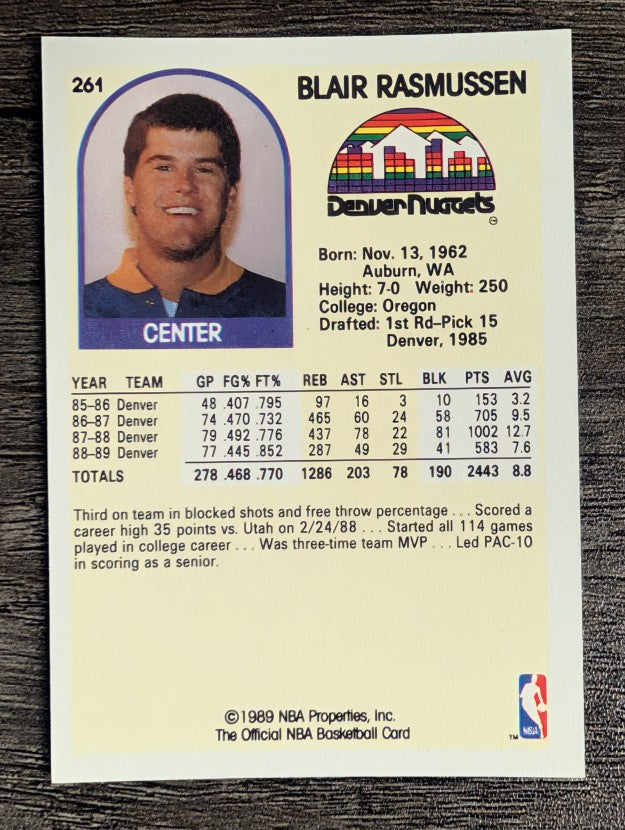 1989-90 Hoops #261 Blair Rasmussen