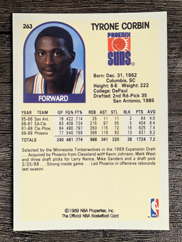 1989-90 Hoops #263 Tyrone Corbin SP RC