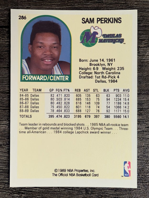 1989-90 Hoops #286 Sam Perkins