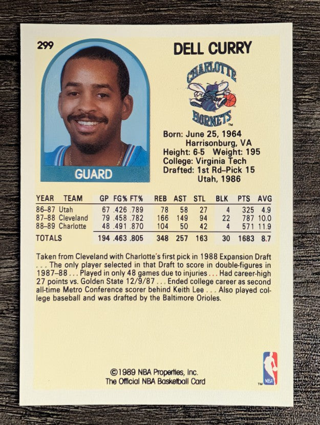 1989-90 Hoops #299 Dell Curry