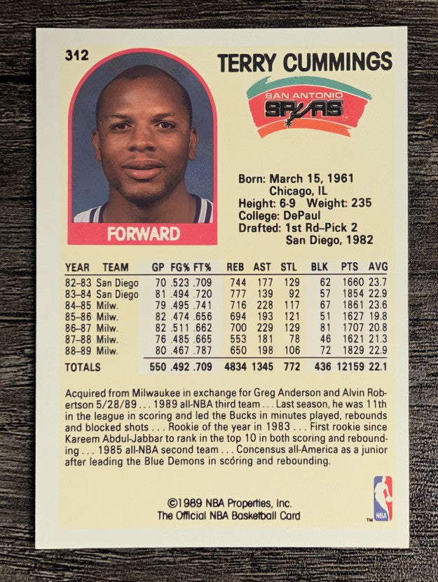1989-90 Hoops #312 Terry Cummings