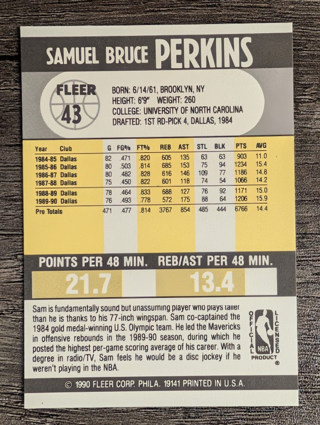 1990-91 Fleer #43 Sam Perkins