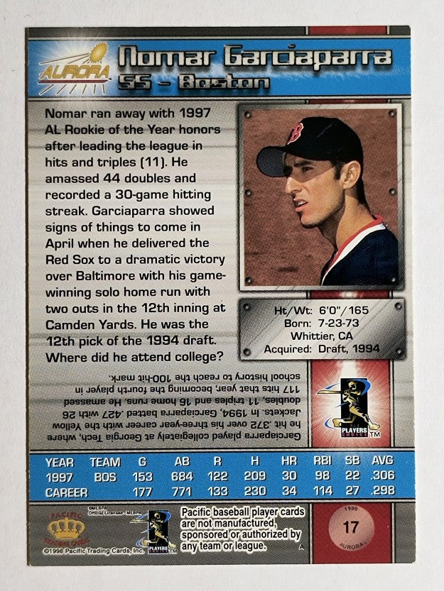 1998 Aurora #17 Nomar Garciaparra