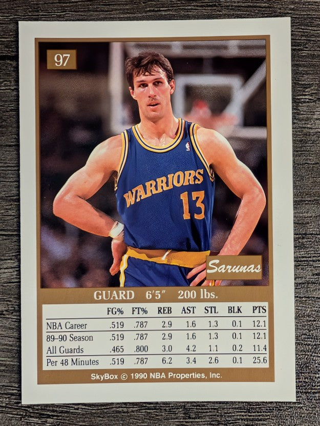 1990-91 SkyBox #97 Sarunas Marciulionis RC