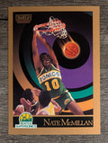 1990-91 SkyBox #271A Nate McMillan SP ERR/Back photo is Olden Polynice