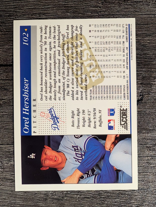1994 Score Gold Rush #102 Orel Hershiser