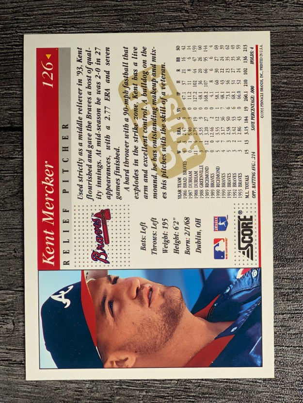 1994 Score Gold Rush #126 Kent Mercker