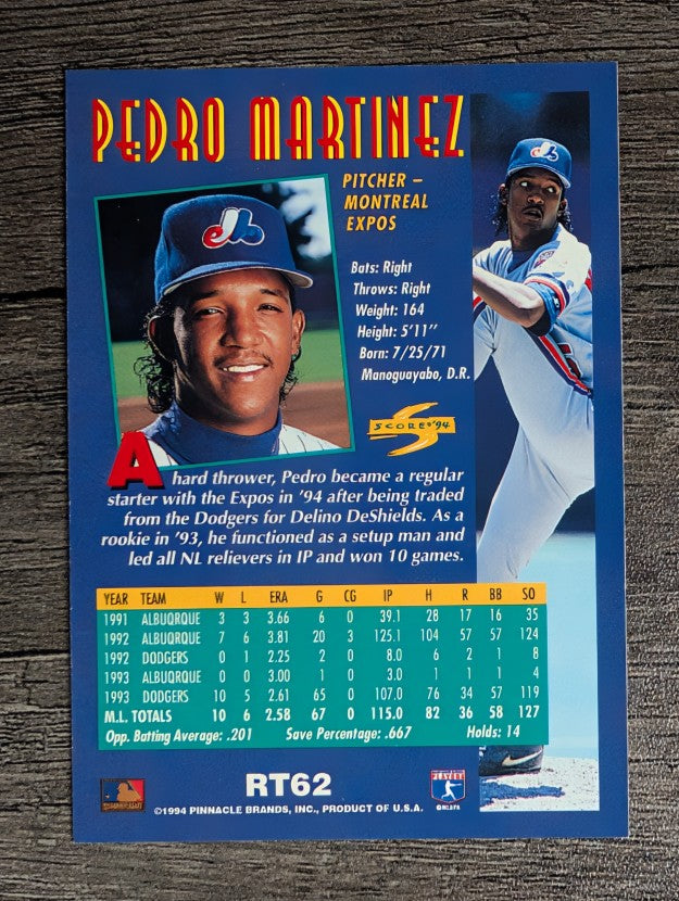 1994 Score Rookie/Traded #RT62 Pedro Martinez