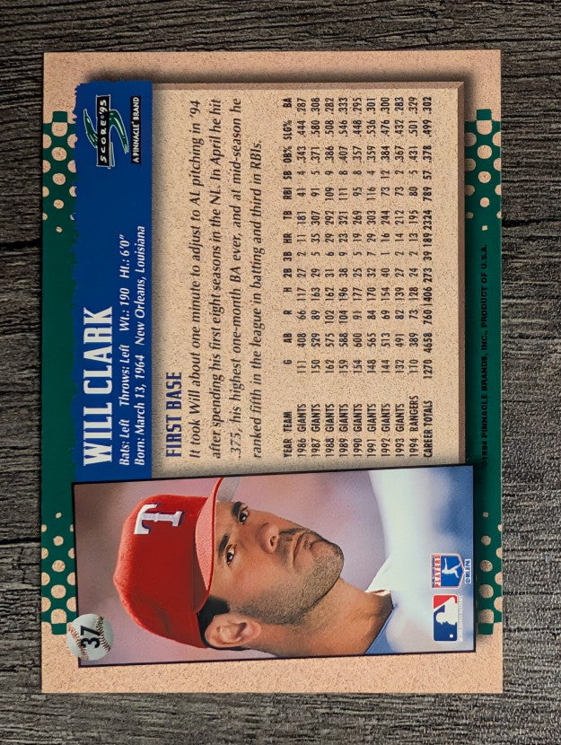 1995 Score #37 Will Clark