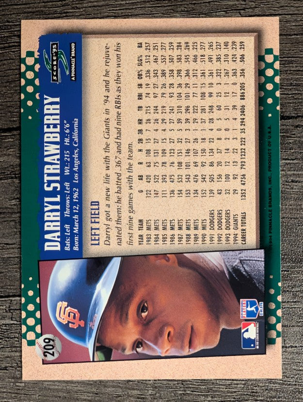 1995 Score #209 Darryl Strawberry