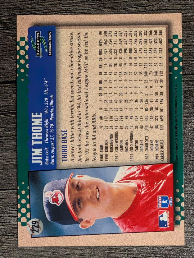 1995 Score #229 Jim Thome