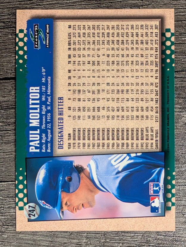 1995 Score #247 Paul Molitor