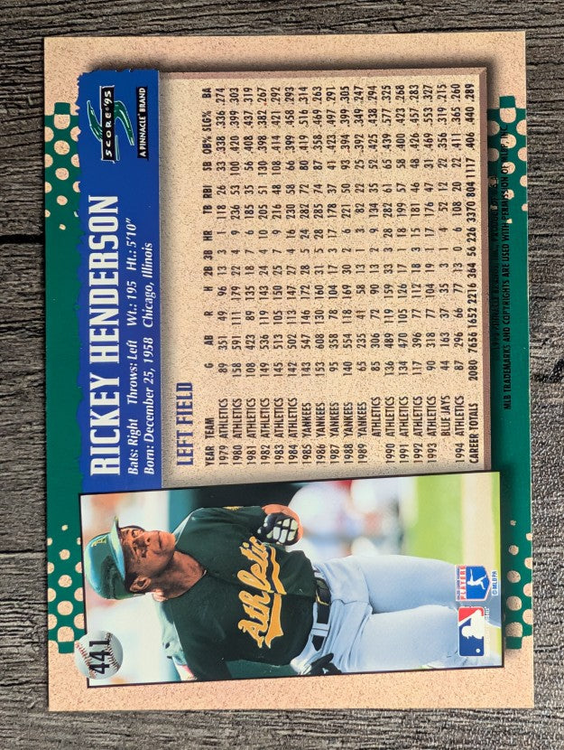 1995 Score #441 Rickey Henderson