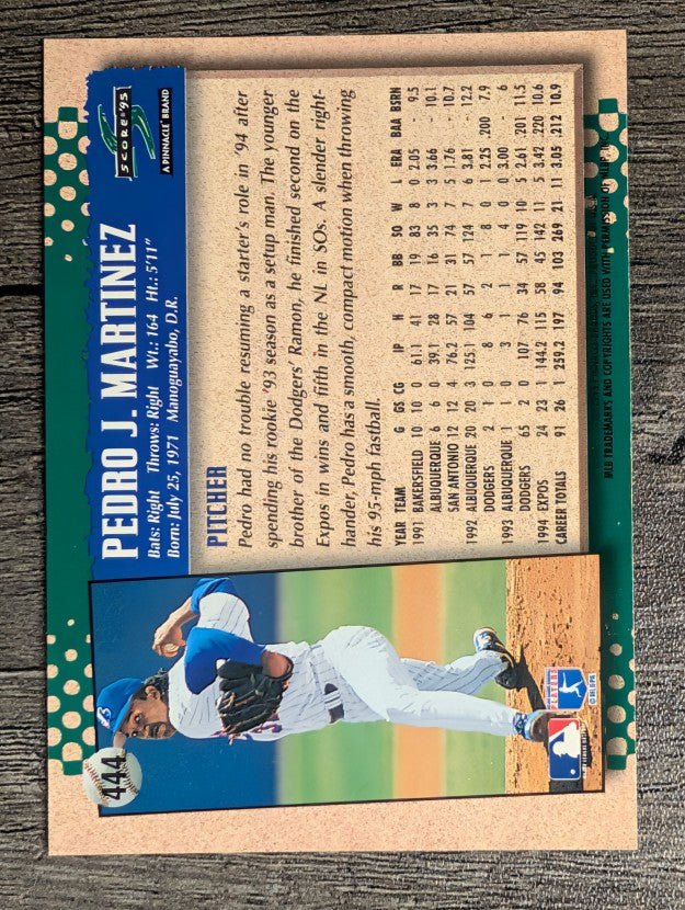 1995 Score #444 Pedro Martinez