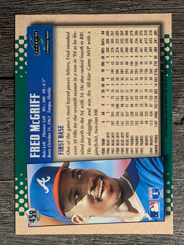 1995 Score #459 Fred McGriff