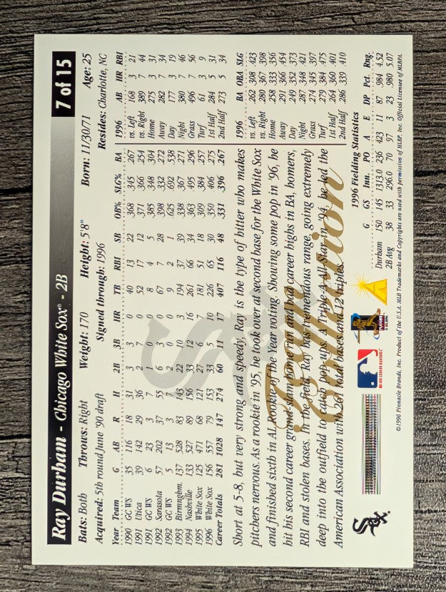1997 White Sox Score #7 Ray Durham