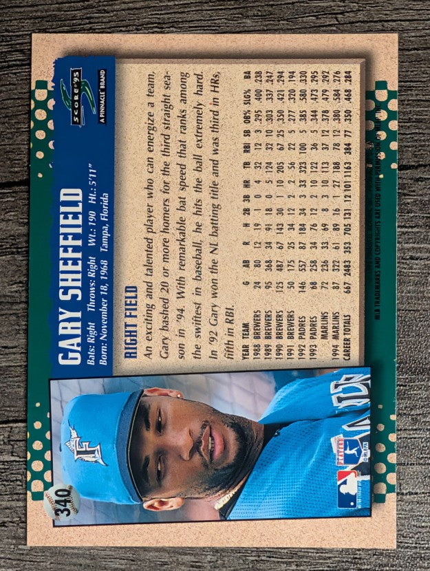 1995 Score #340 Gary Sheffield