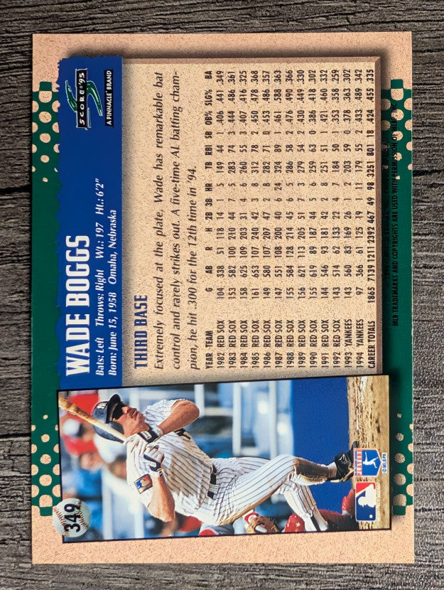 1995 Score #349 Wade Boggs