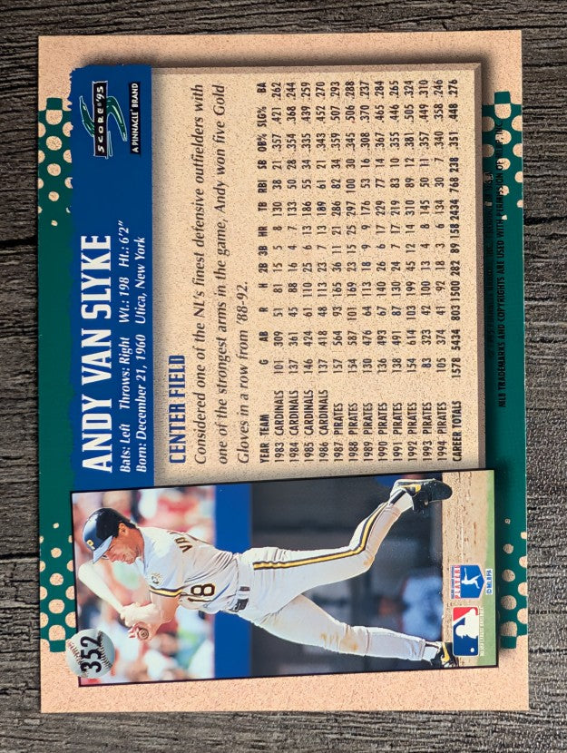 1995 Score #352 Andy Van Slyke