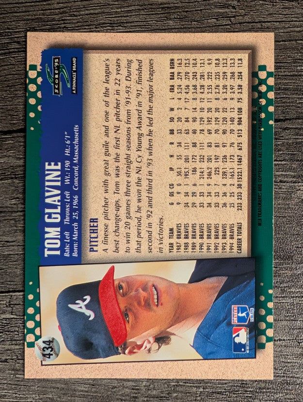 1995 Score #434 Tom Glavine