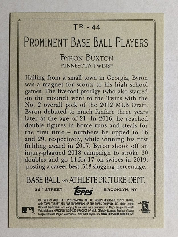 2020 Topps Update Turkey Red '20 #TR44 Byron Buxton