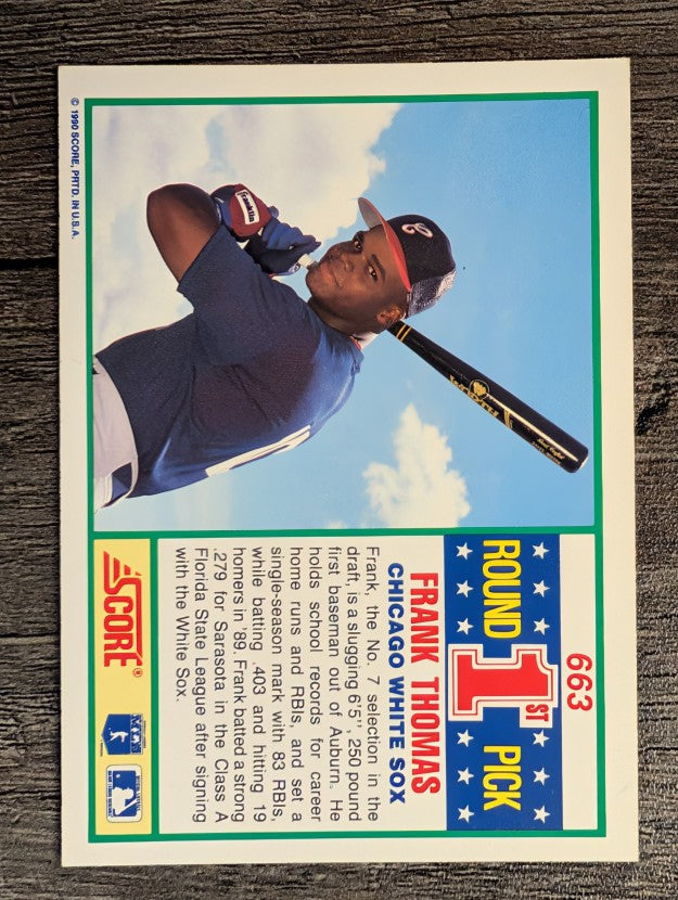 1990 Score #663 Frank Thomas RC