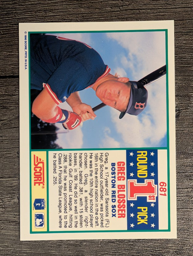 1990 Score #681 Greg Blosser RC