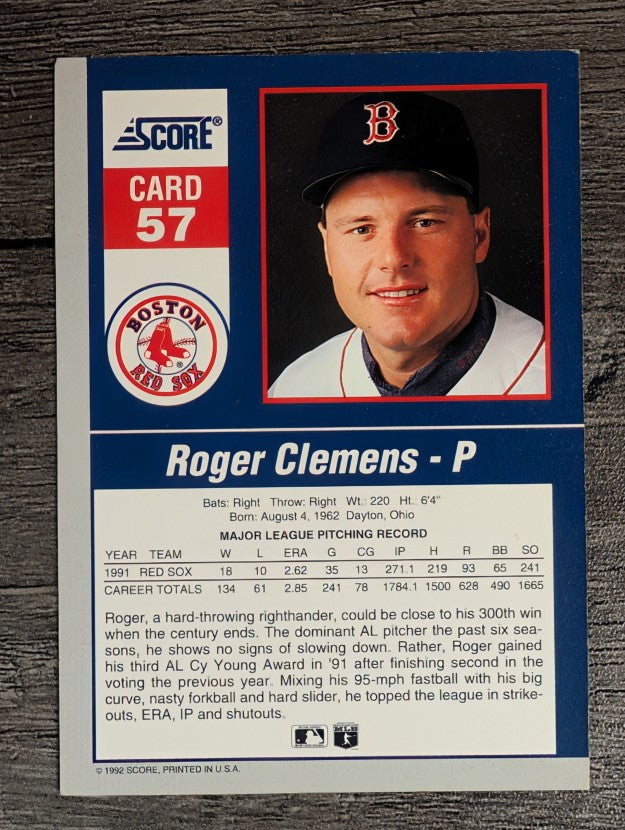 1992 Score Impact Players #57 Roger Clemens