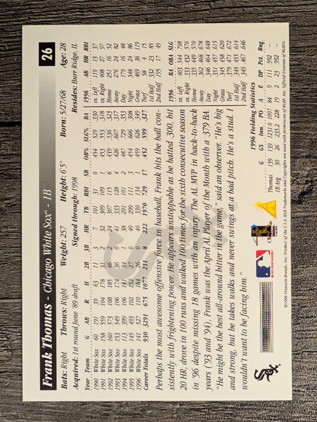 1997 Score #26 Frank Thomas