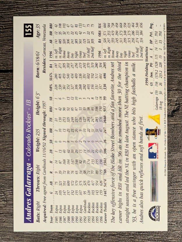 1997 Score #155 Andres Galarraga