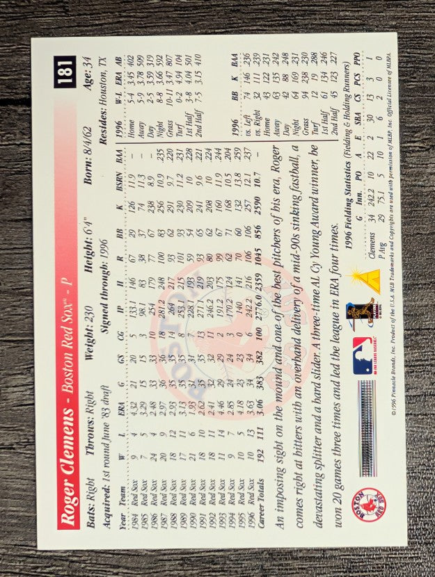 1997 Score #181 Roger Clemens
