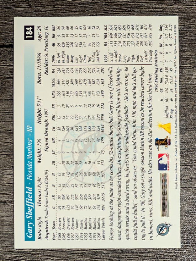 1997 Score #184 Gary Sheffield