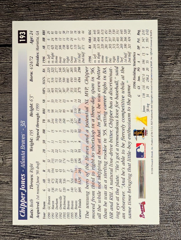 1997 Score #193 Chipper Jones
