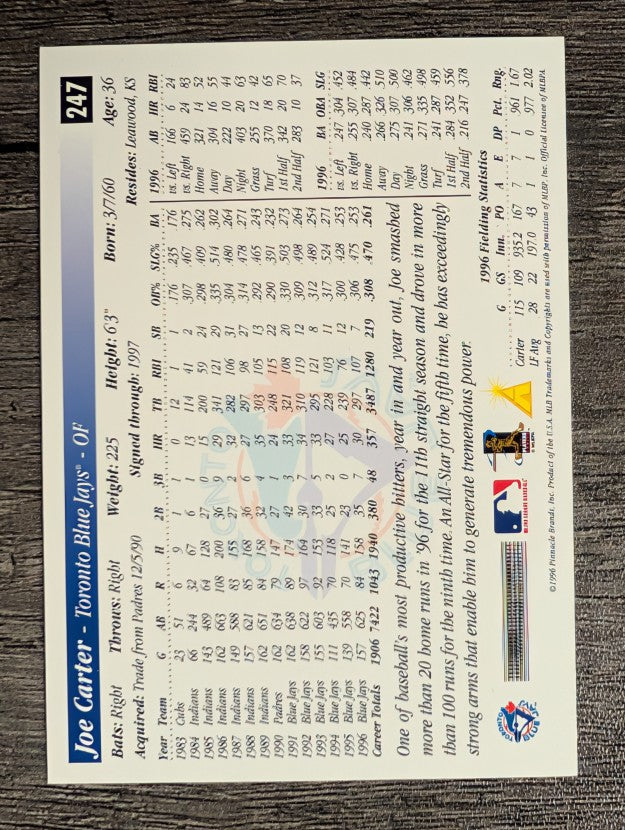 1997 Score #247 Joe Carter