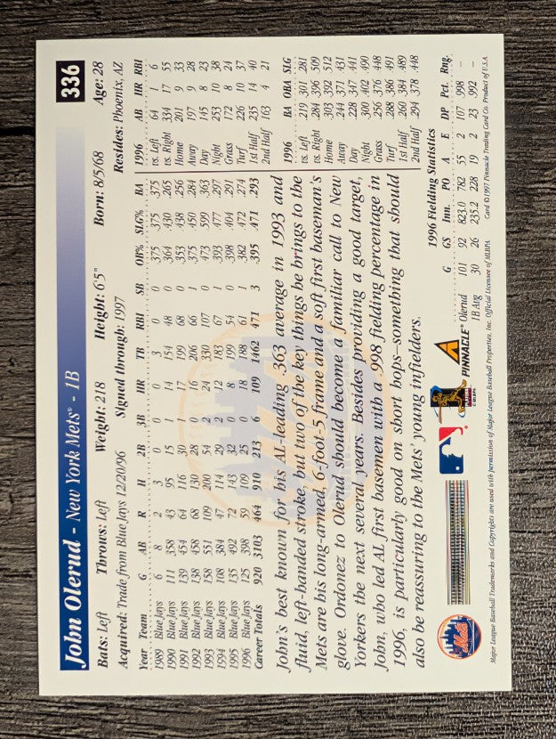 1997 Score #336 John Olerud