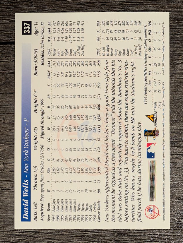 1997 Score #337 David Wells