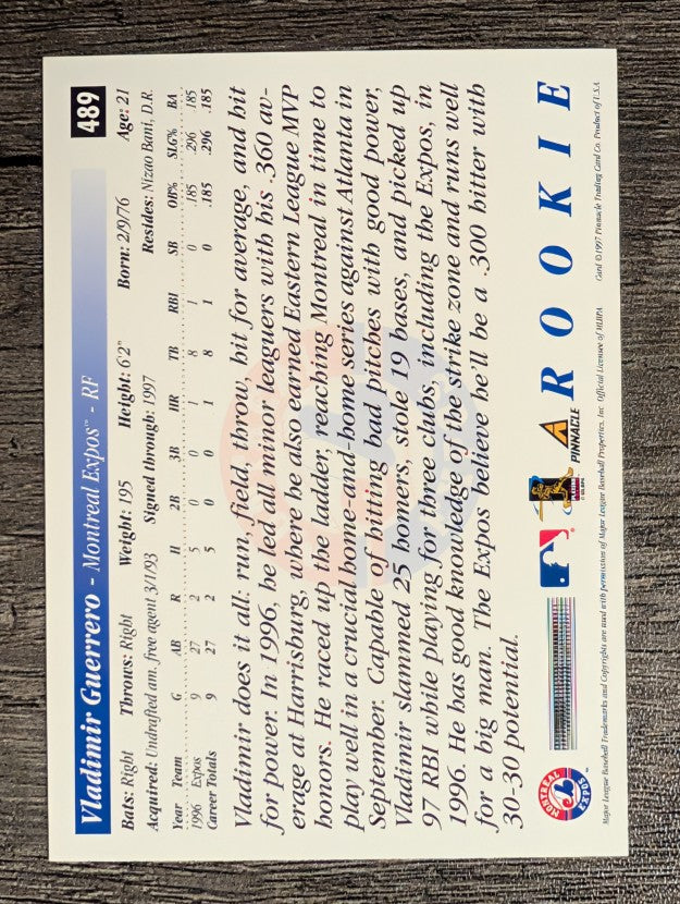 1997 Score #489 Vladimir Guerrero