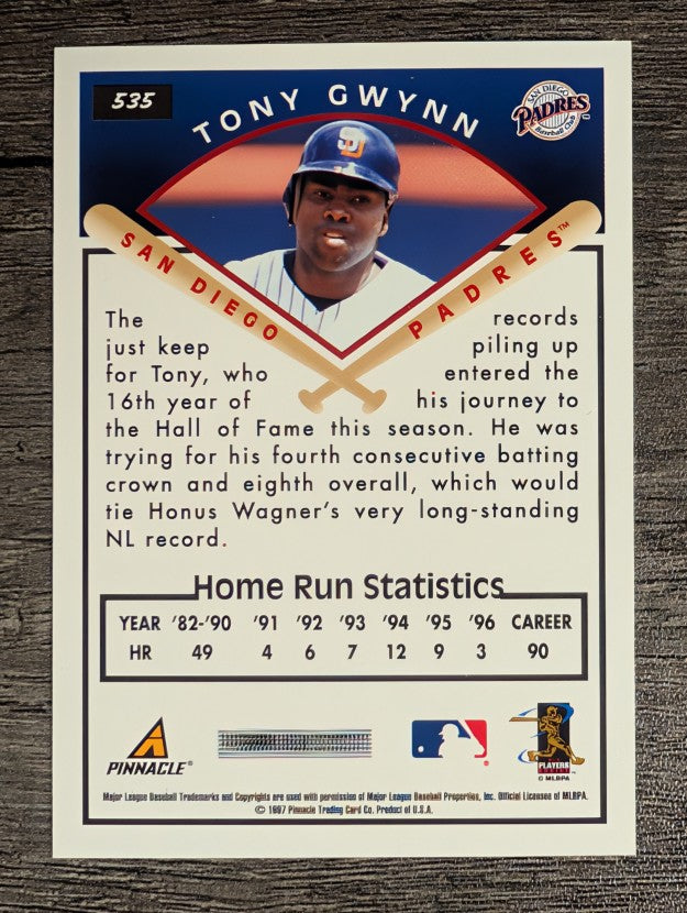 1997 Score #535 Tony Gwynn TG