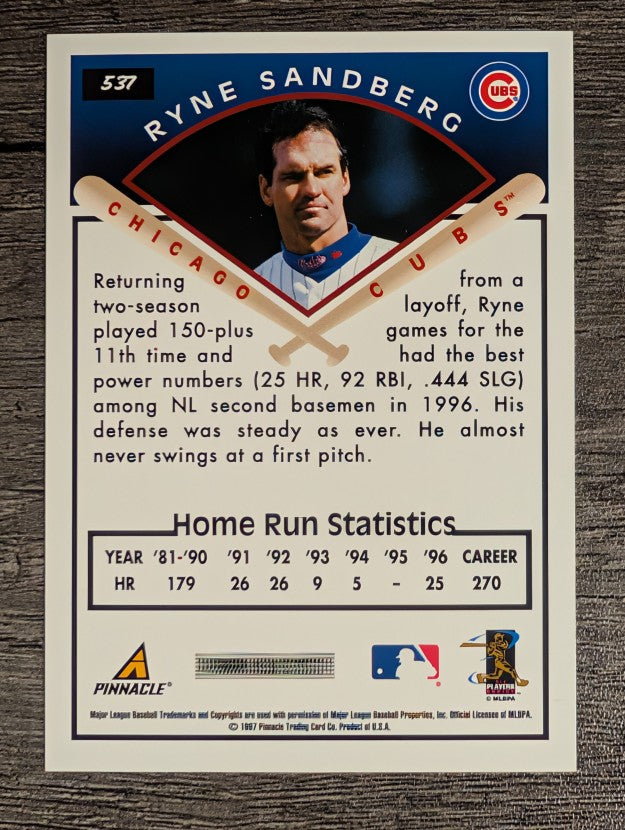1997 Score #537 Ryne Sandberg TG